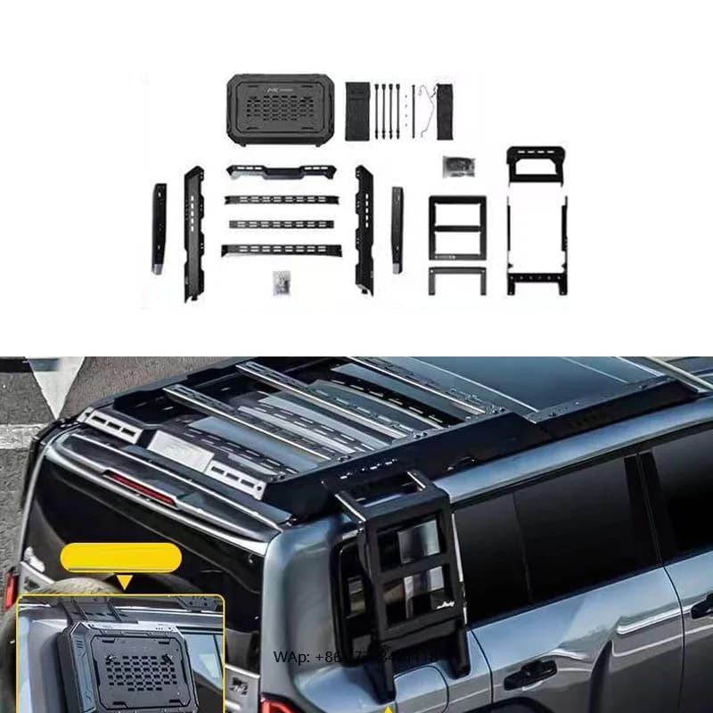 External Three-piece Telescopic Side Ladder, Roof Platform, Alloy Roof Frame, Side Cover, for Leopard 5 Accessories