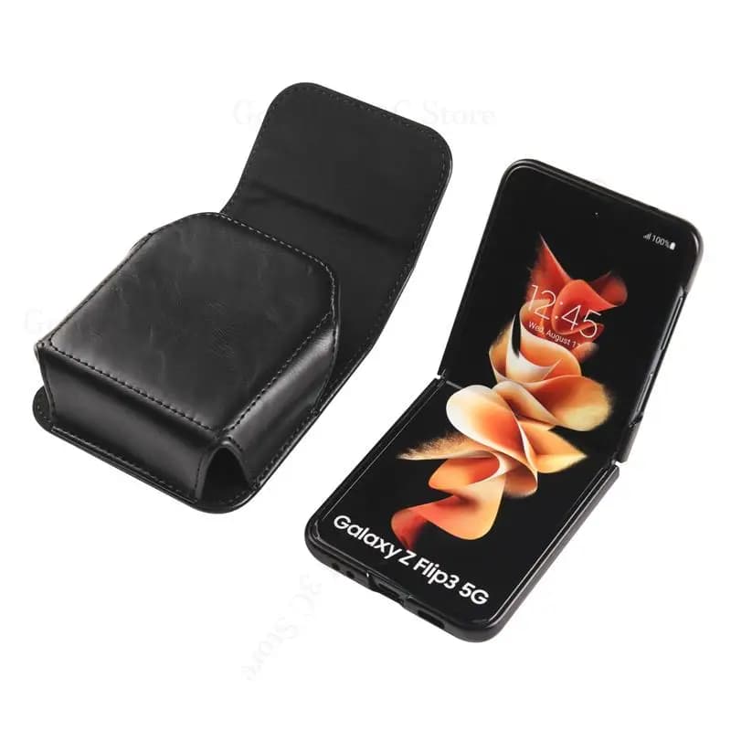 PU Leather Phone Pouch For ZTE nubia Flip3 2 5G Magnetic Case Waist Bag For ZTE Nubia Flip 3 flip2 5G Capa Belt Clip Phone Cover