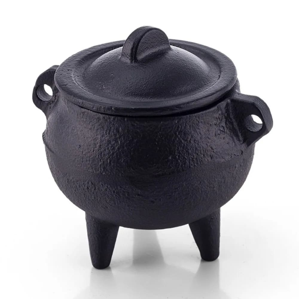 Retro Cast Iron Stove Small Decorative Censer Incense Stick Stove Black Stand Three Legs Pot Meditation Ritual
