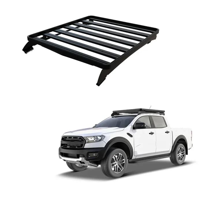 High Quality Aluminum Alloy And Steel Roof Basket Heavy-duty Roof Rack For Ford Ranger T6 2012-2022 Luggage Rack