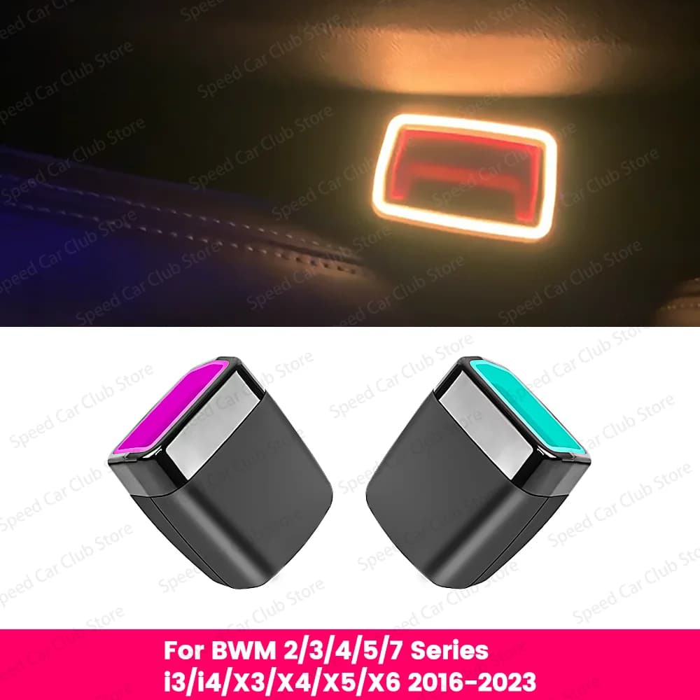 11 Color LED Seat Belt Buckle Light for BMW Series G30 G32 G12 G20 G22 G42 G60 G70 Compatible with 2 3 4 5 6 GT 7 Models