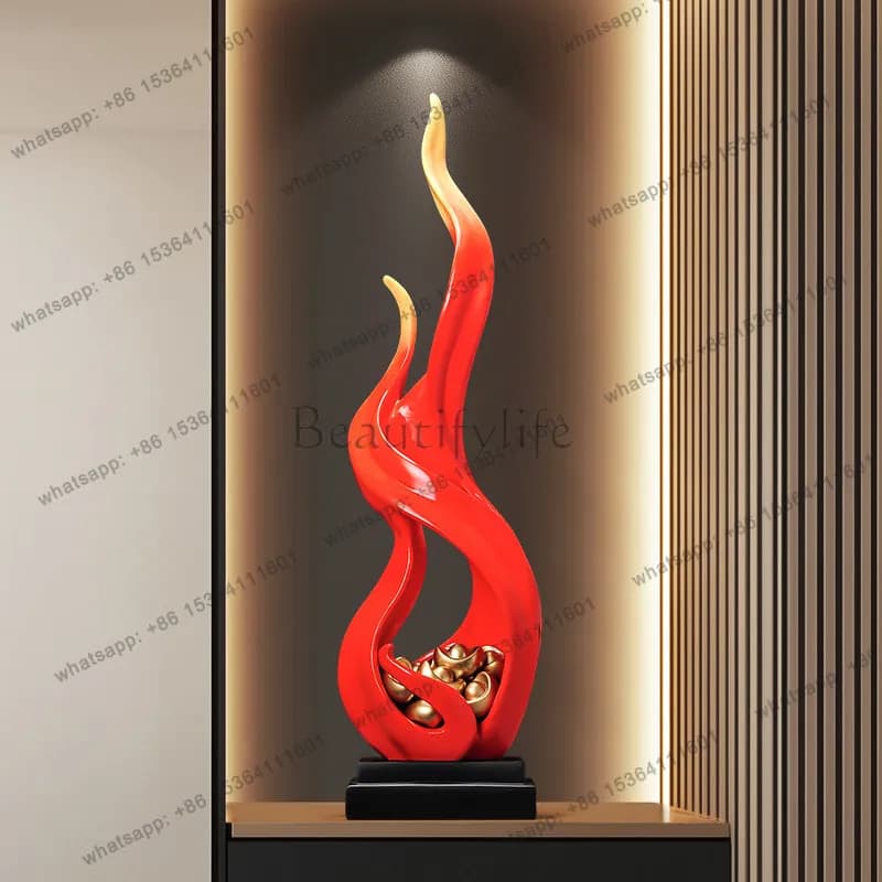 Entry entrance vertical height wind and water to attract wealth ornament large sculpture soft decoration art