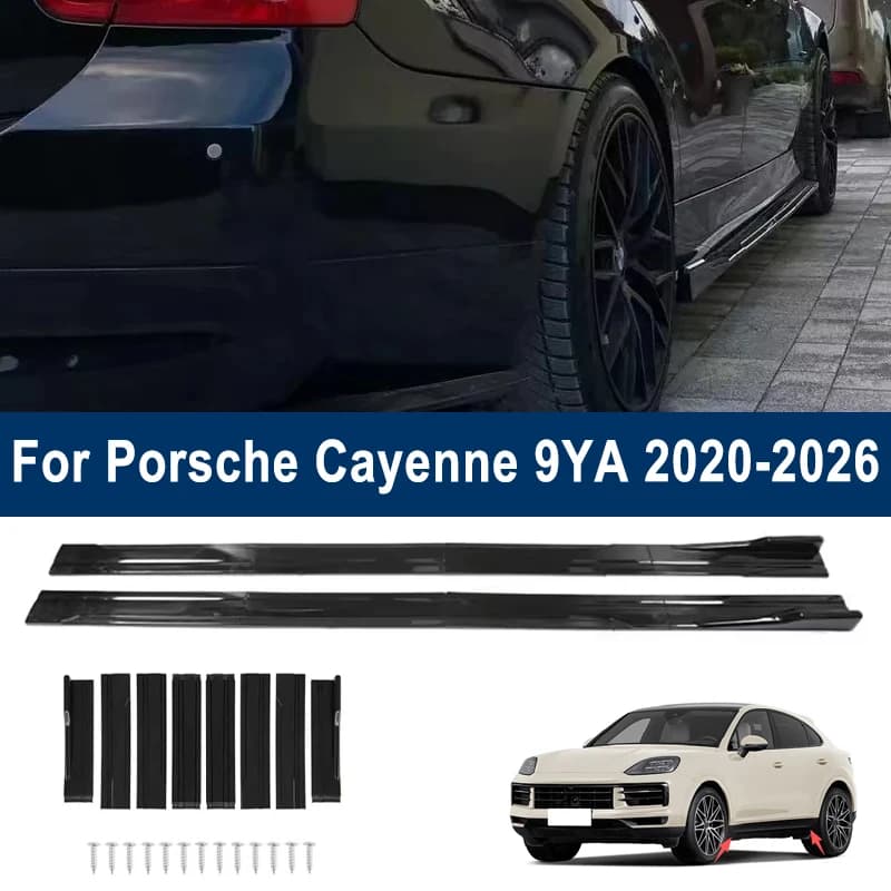 For Porsche Cayenne 9YA 2020-2026 Car Side Skirt Splitters Extended Side Spoiler Sport Body Kit Bumper Lip Modified Parts 8Pcs