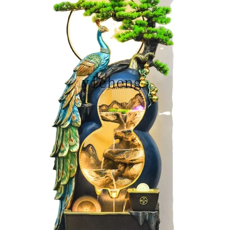 Decoration Lucky Fengshui Wheel Gourd Water Living Room Fountain Circulating Water Landscape Decorationu18