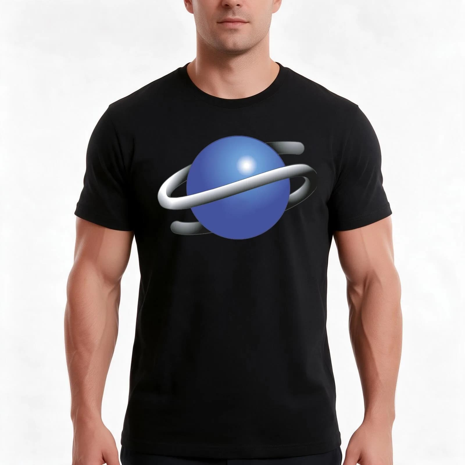 Sega Saturn Logo T-Shirt, Summer Casual Cotton Tee, Oversized Streetwear Tops, Vintage Graphic Print, Loose Fit Short Sleeve