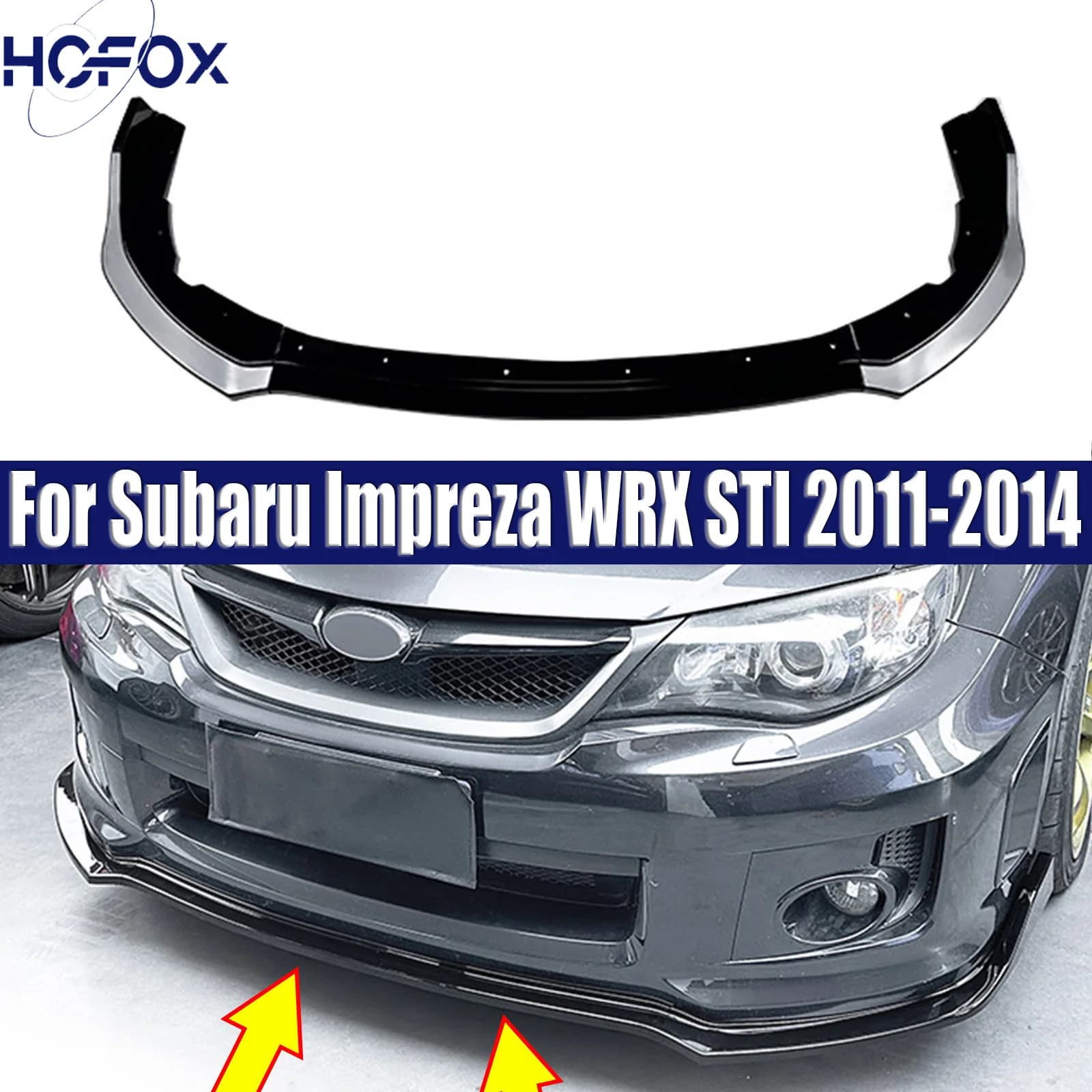 Front Bumper Spoiler Lower Lip Blade Splitter Protector For Subaru Impreza WRX STI 2011 2012 2013 2014