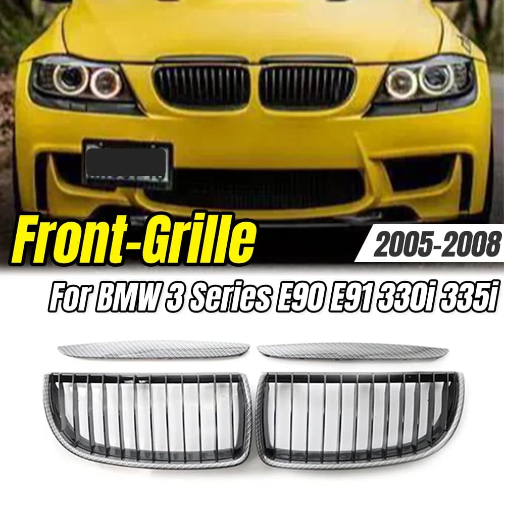 For BMW 3 Series E90 E91 330i 335i 2005-2008 Diamonds Style Front Bumper Kidney Grilles,Car Styling Upgrade Parts & Accessories.