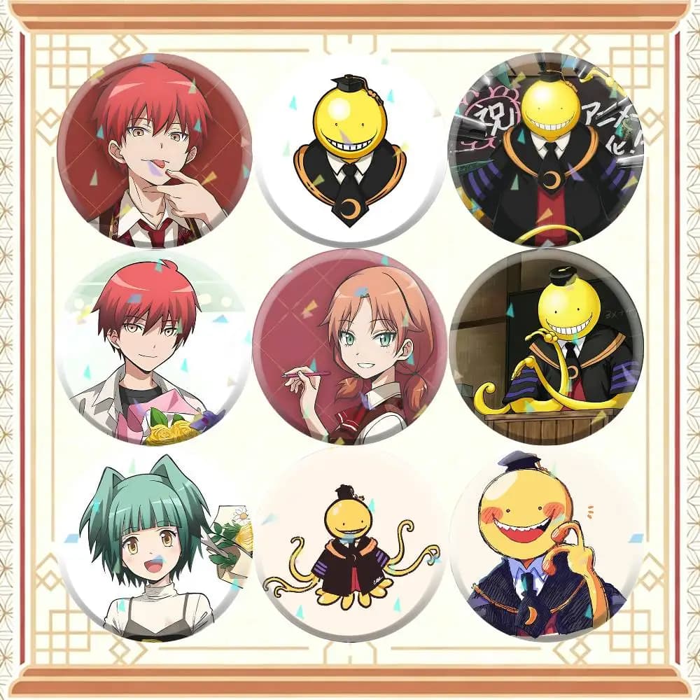 Assassination Classroom  32/44/58mm Handmade Pins Round Brooch Badge Backpacks Clothes Jewelry Gifts