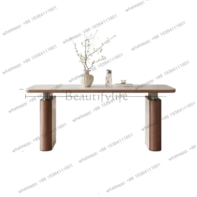 Slate dining table household small apartment restaurant medium ancient style light luxury high sense