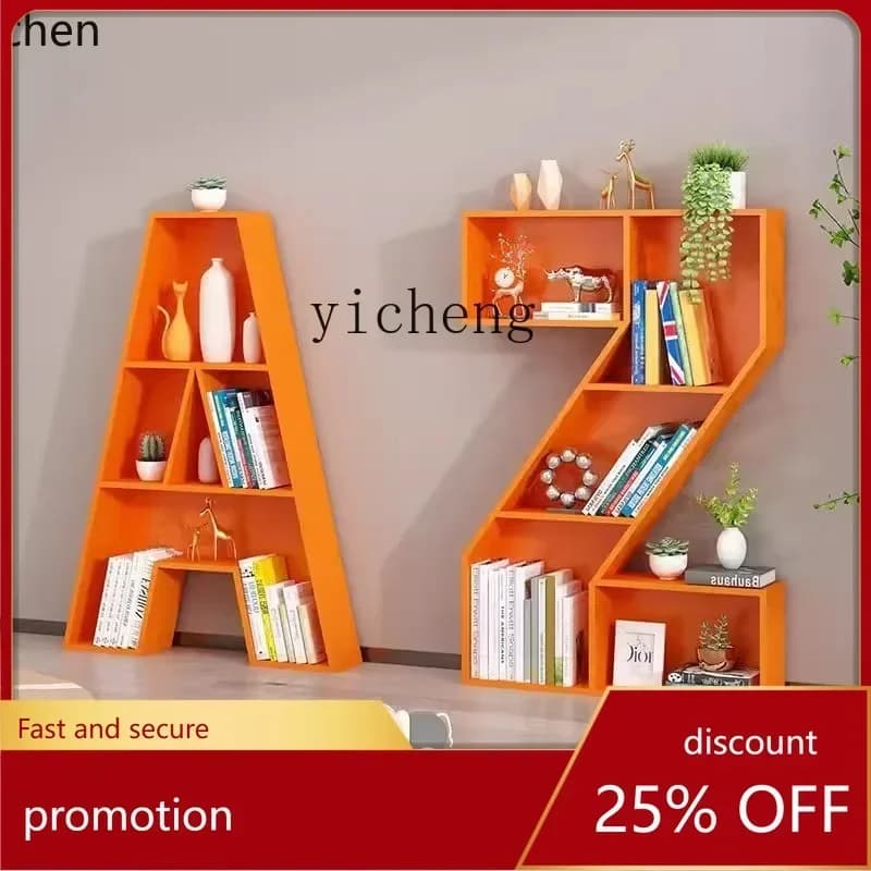 y9.3- Letter Bookshelf Creative Wall-Mounted Office Floor Display Rack Soft Decoration Ornament