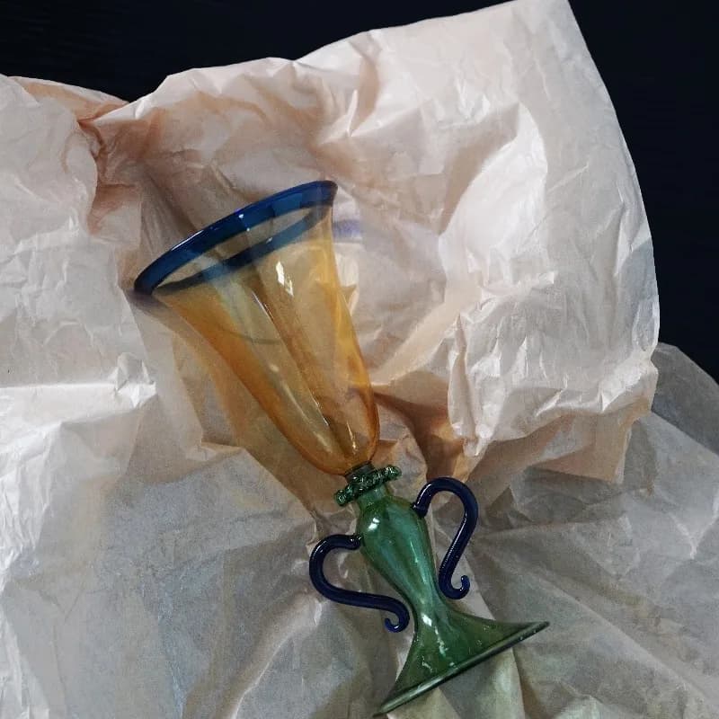 Medieval Vase Vintage Glass Candle Holder Heavy Industry Handmade Special-shaped Gift Glass Water Glass Foreign Wine Cup Vases