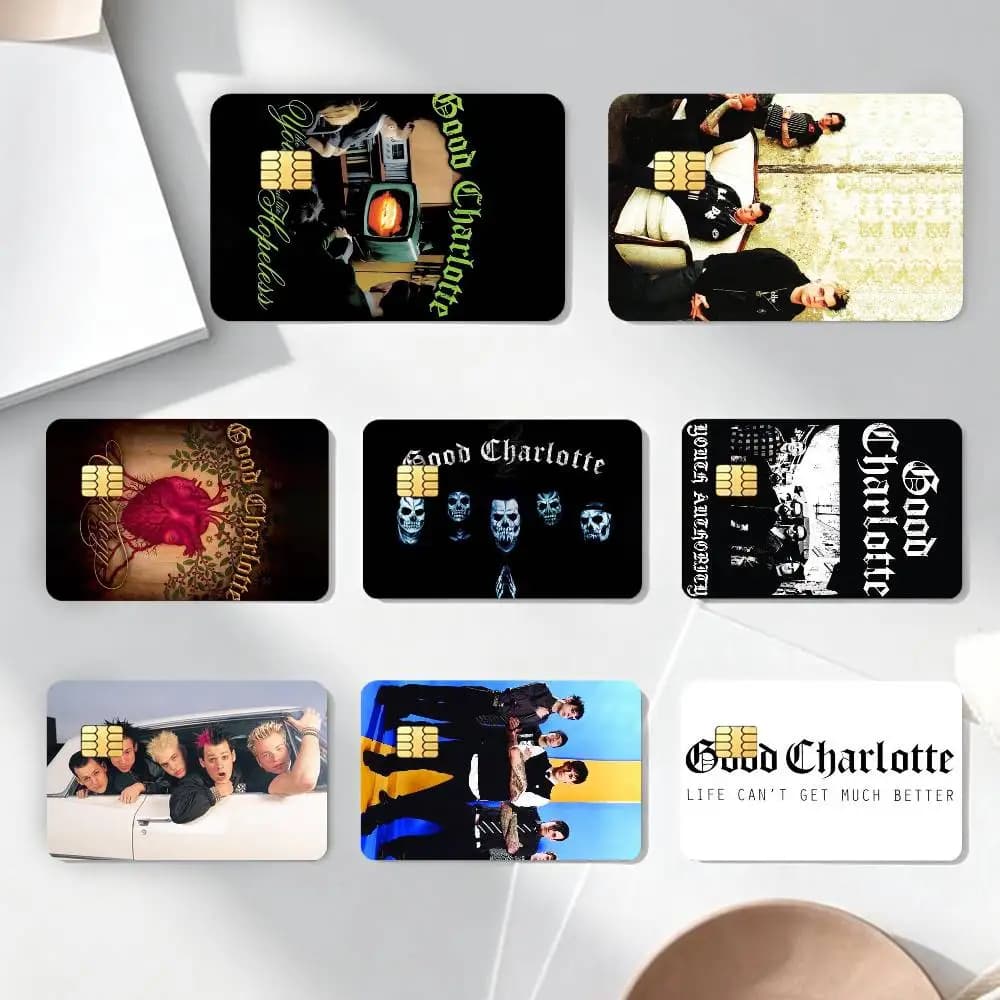 Pop-rock g-Good Charlotte Band Credit Card HD Stickers Game Card Decal Card Matte Film Skin Small Chip Waterproof Sticker