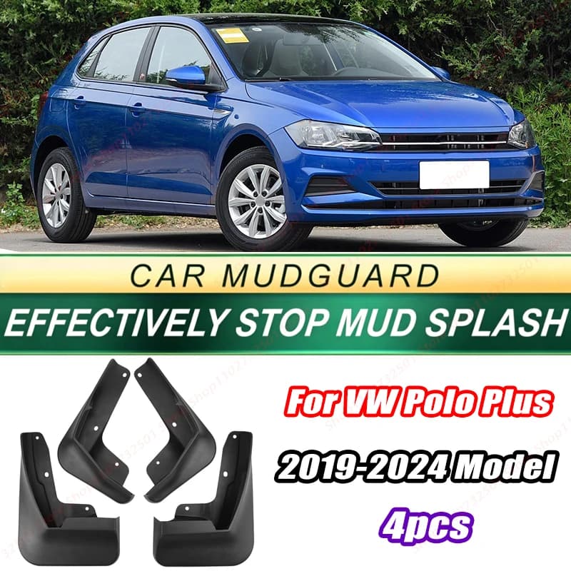 For VW Polo Plus 2019-2024 Model 4PCS Front Rear Mud Flaps Splash Guards Fender Mudguards Auto Accessories