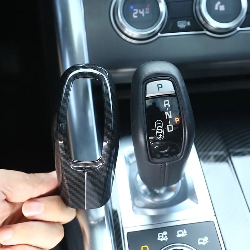 For Jaguar E PACE 2018-2019 ABS Matt black/carbon fiber Car Gear Shift Head Cover Trim  sticker Auto Accessories（5 color）