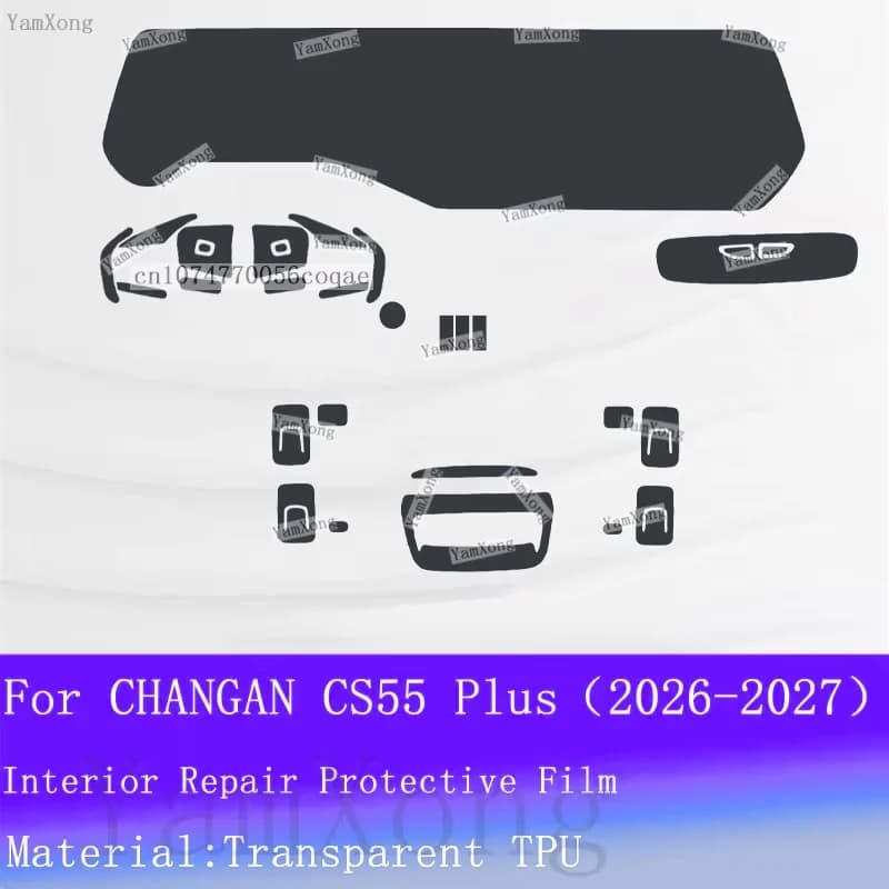Car Gearbox Panel Transparent Sticker For CHANGAN CS55 Plus Interior Kit Protective LED Navigation Dashboard Screen Scratch Film