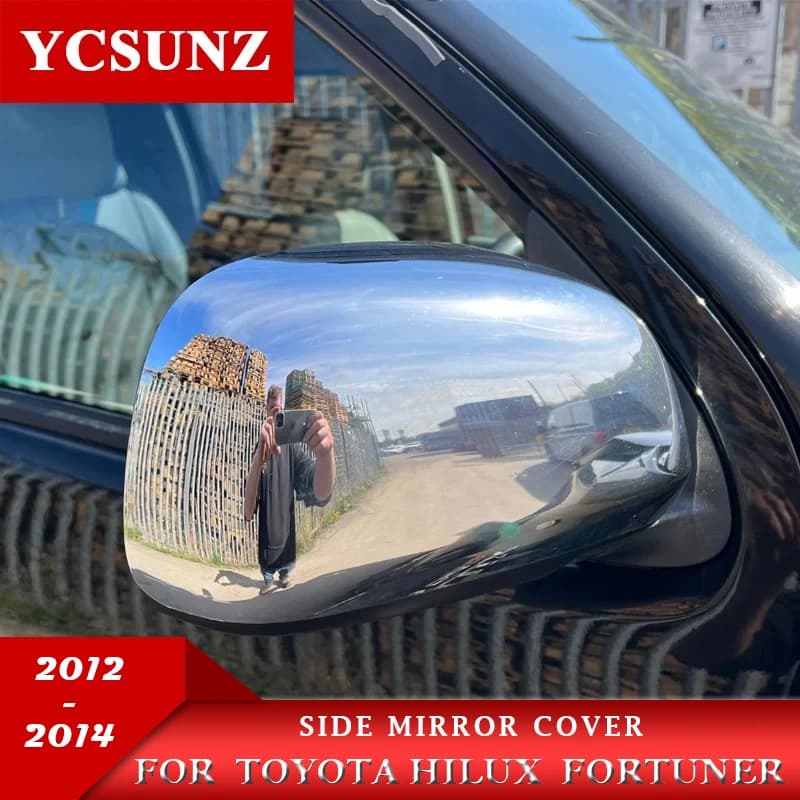 ABS Side Mirror Cover For Toyota Hilux Fortuner SW4 2012 2013 2014 Double Cabin Car Accessories