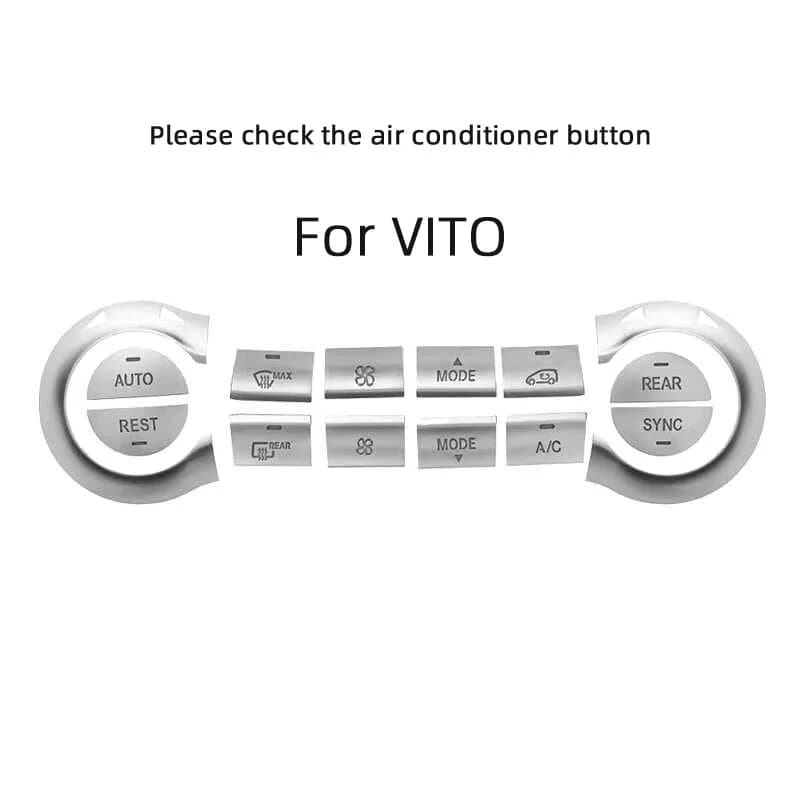 For Mercedes-Benz W447 V-class V260L V250 Vito Car Central Console Air Conditioning A/C Buttons Sticker Trim Cover Accessories