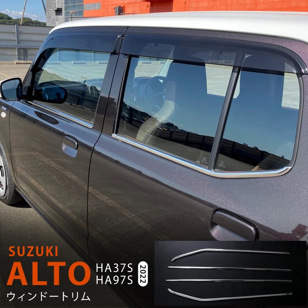 4pcs Stainless Steel Chrome Car Accessories for 2022 2023 SUZUKI ALTO HA37S / HA97S window trim Car Styling Protective Stickers