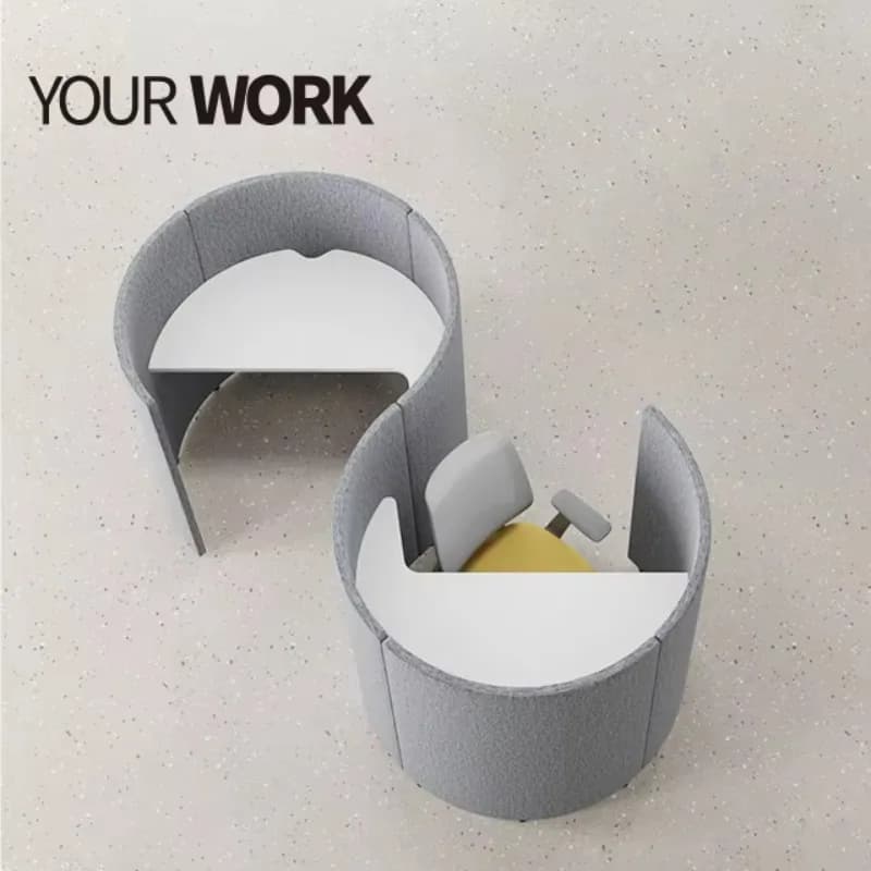 High Wall Acoustic Privacy Office Workstation Modern Fabric Curved Modular Partition for Office Settings