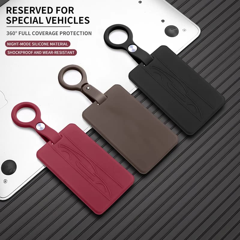 Liquid Silicone Rubber Car Key Case Cover For Tesla Model 3 Model Y Car Remote Keychain Protector Shell Decorative Accessories