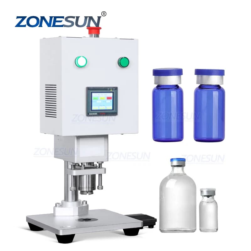 ZONESUN ZS-YG80D Semi-automatic Electric Desktop Aluminum Plastic Cap Glass Vial Bottle Capping Machine