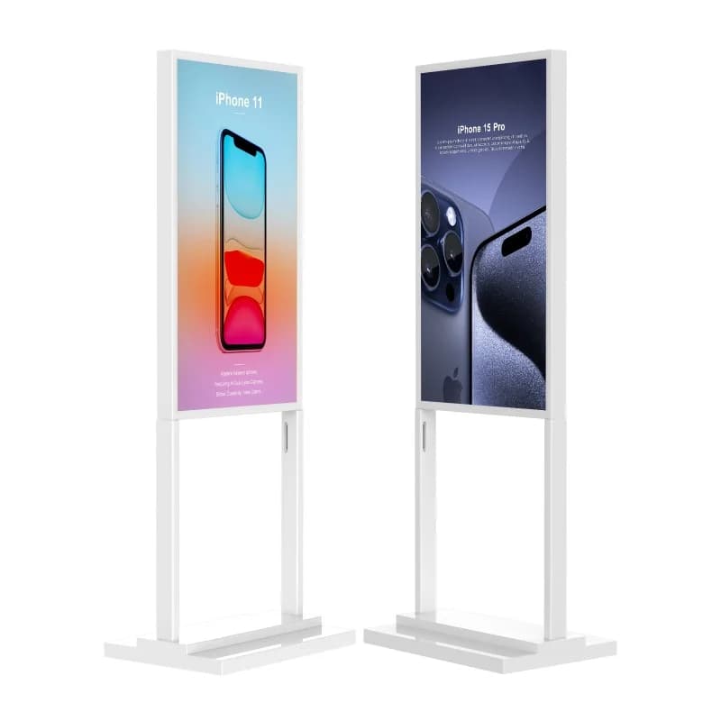 Floor Standing 43 Inch Lcd Advertising Player Kiosk Vertical Totem Ultra Thin High Tech Store Advertising Player for Phone Shop