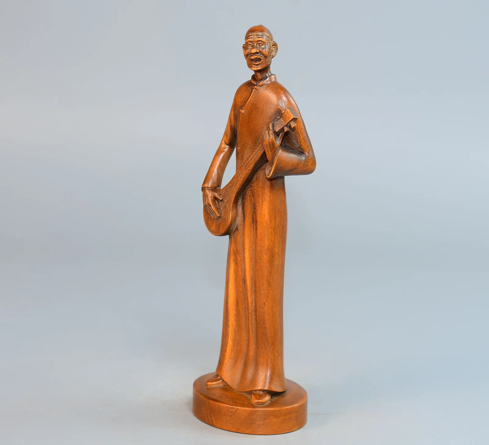 Boutique Small Leaf Boxwood Carving Old Beijing Figure Handlebar Piece
