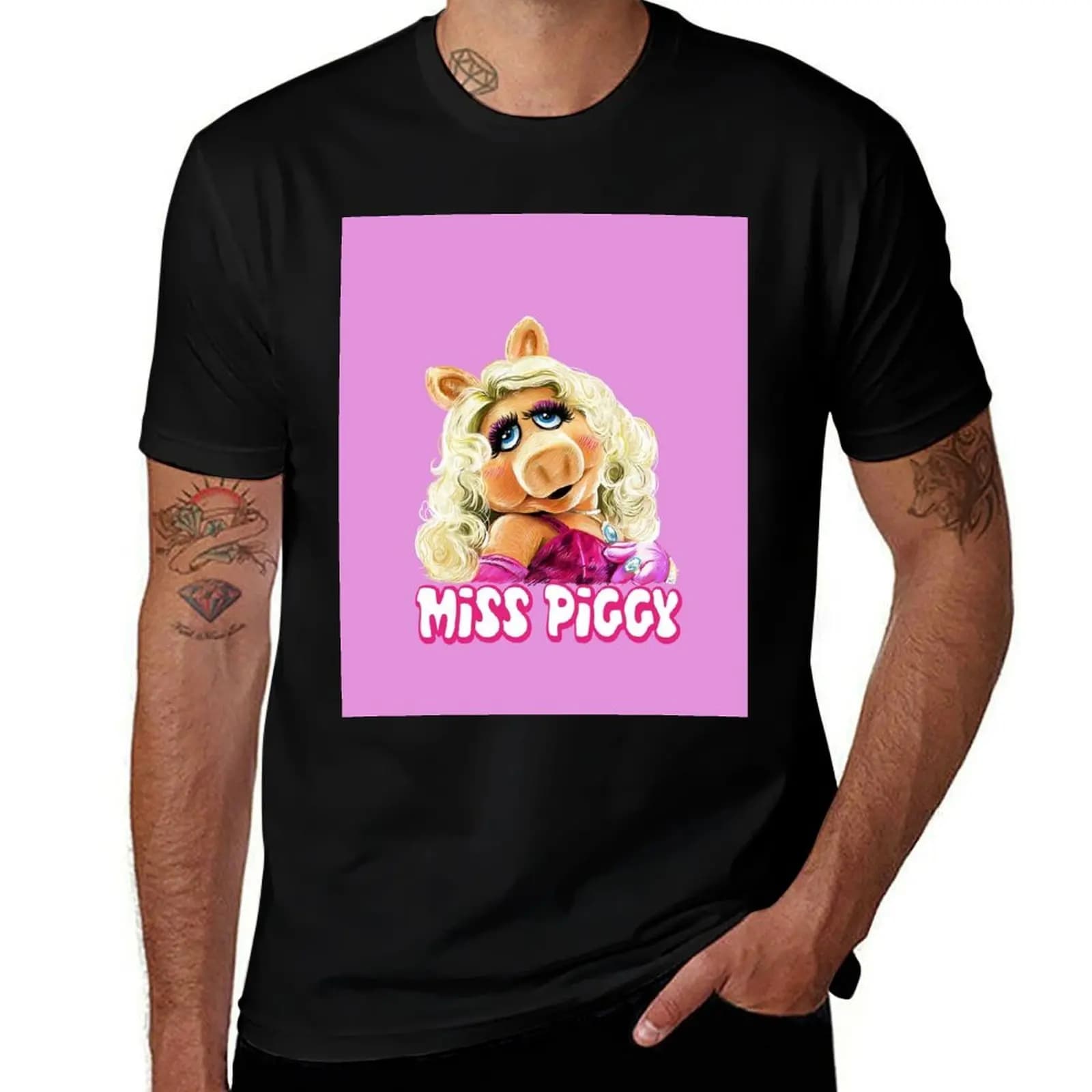 Miss Piggy - The Muppets Fan Art T-Shirt Casual Streetwear Short Sleeve Tee T-Shirt