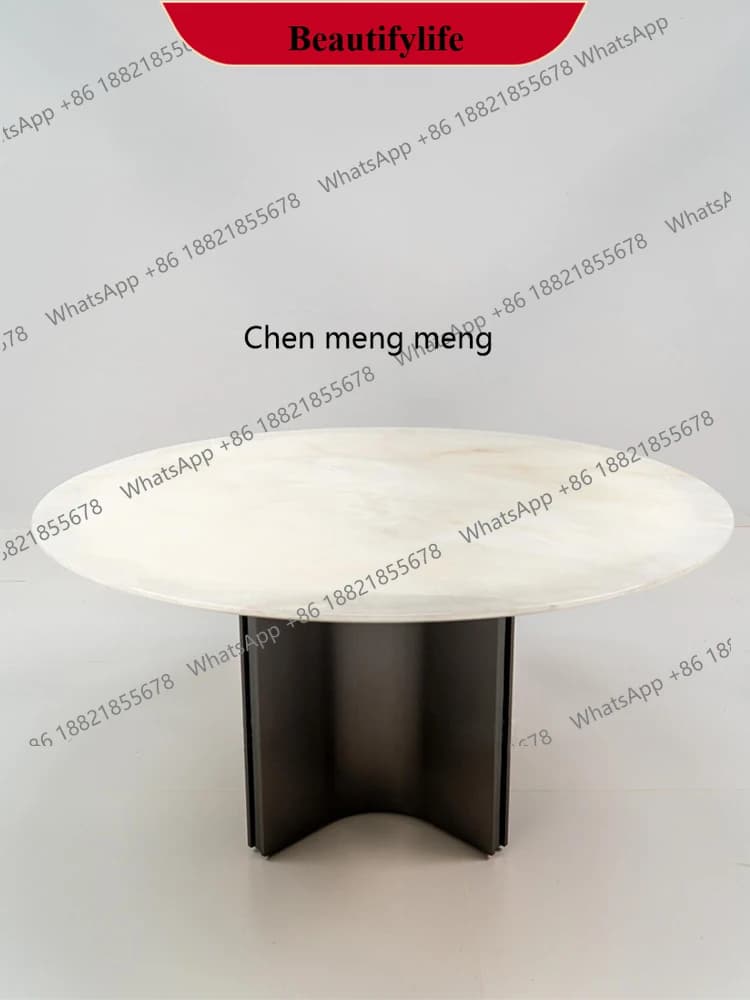 Dining table modern minimalist glacier century luxury stone round dining table jade boutique