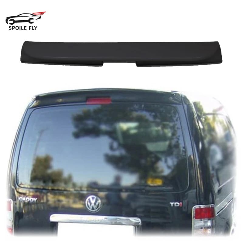 For VW Volkswagen Caddy MK3 2003 To 2015 Rear Trunk Spoiler Wing Lip High Quality ABS Gloss Black Carbon Look Body Kit Cover