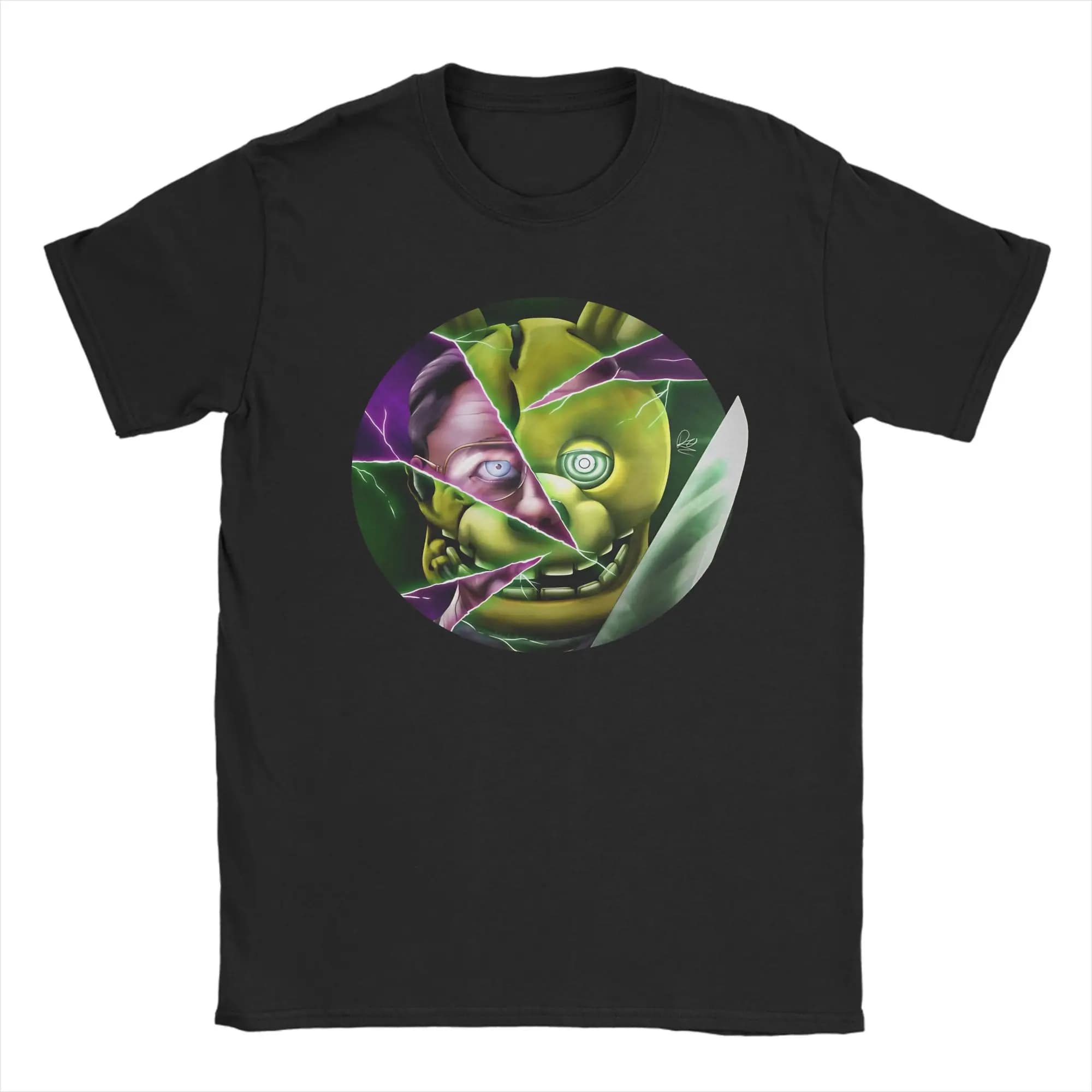 Leisure FNAF MOVIE William Afton Springtrap T-Shirts Men Round Collar 100% Cotton T Shirts  Short Sleeve Tee Shirt 4XL 5XL Tops