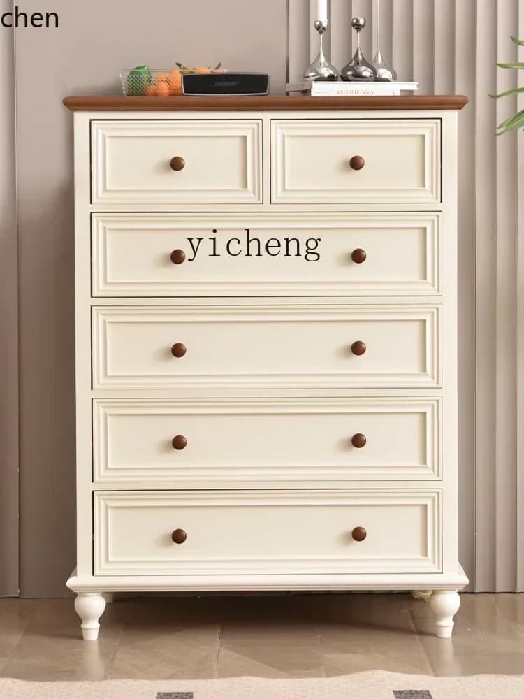 b6.23 solid wood drawers, lockers, living room, bedroom, six-chest cabinet, bedside stand cabinet