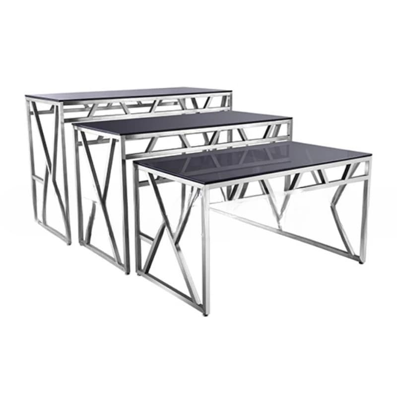 Stainless steel rectangular buffet table, hotel restaurant display shelves