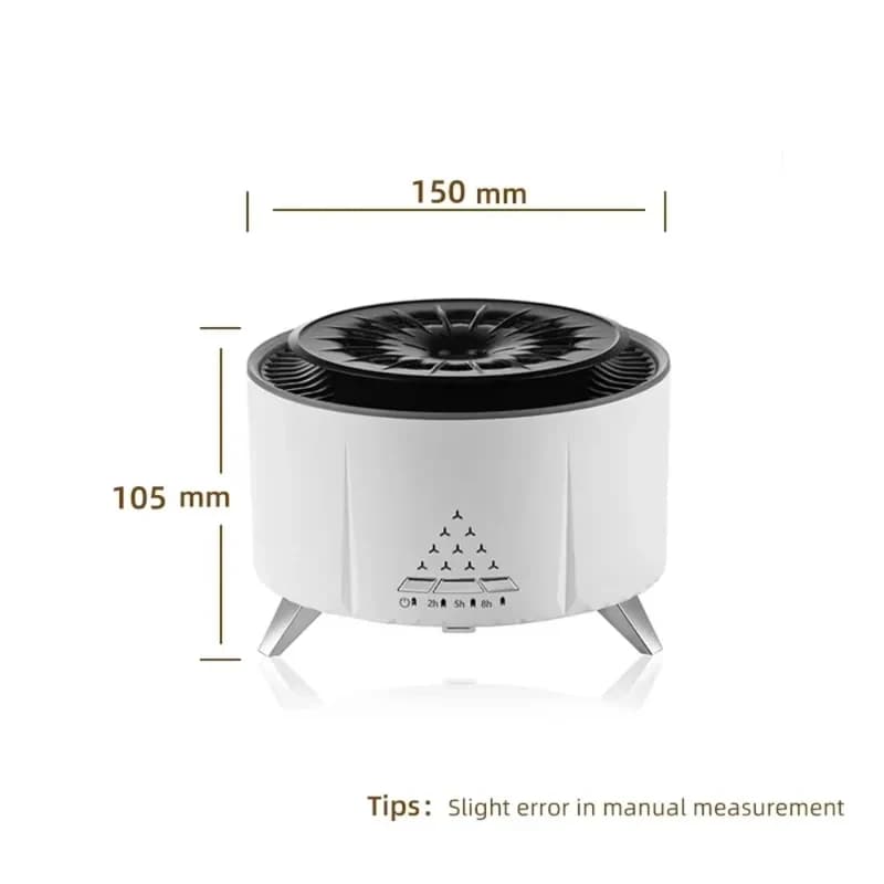 Wood grain jellyfish white noise flame humidifier aromatherapy sential oil diffuser with speaker