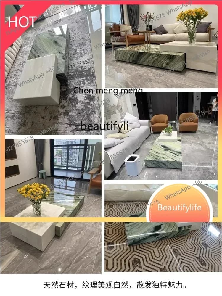 A  Marble coffee table living room small apartment light luxury Italian minimalist home designer, new high-endSS 8617