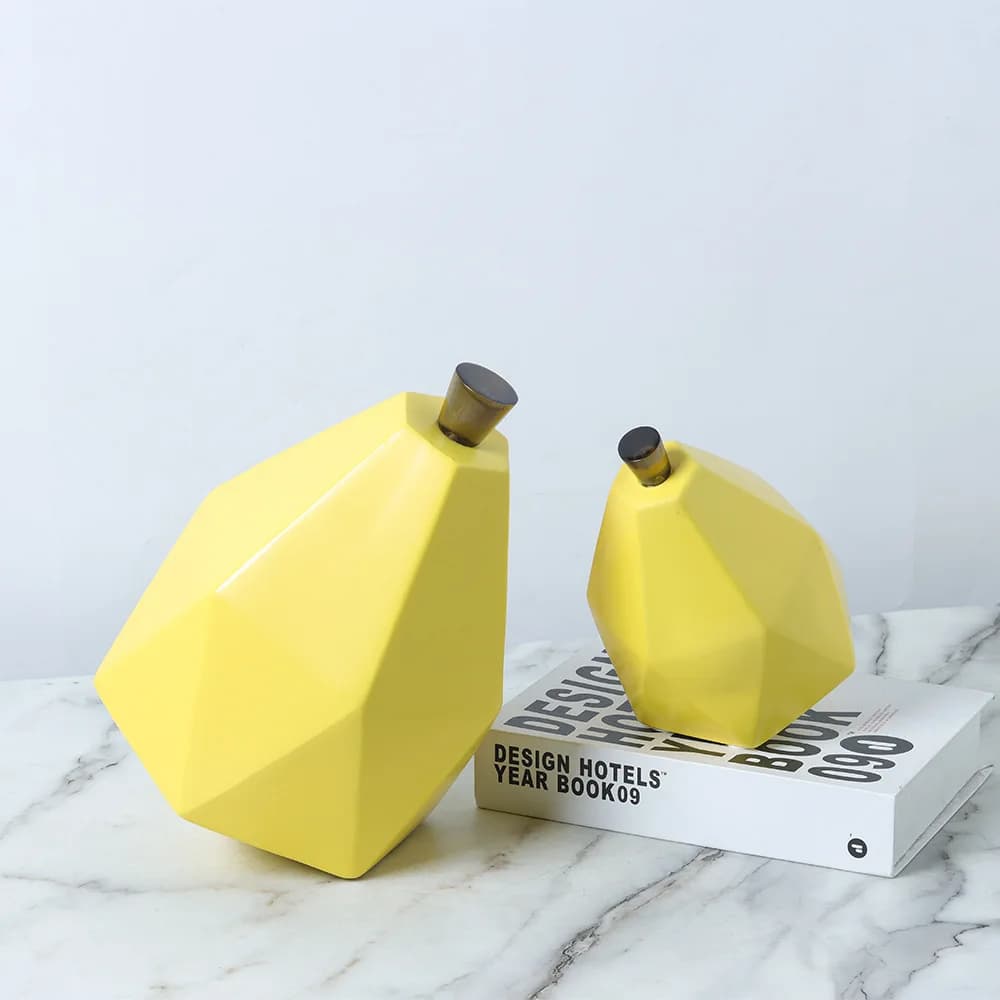 Geometric snow pear decoration resin yellow abstract fruit TV cabinet bedside cabinet bookcase wine cabinet soft decoration