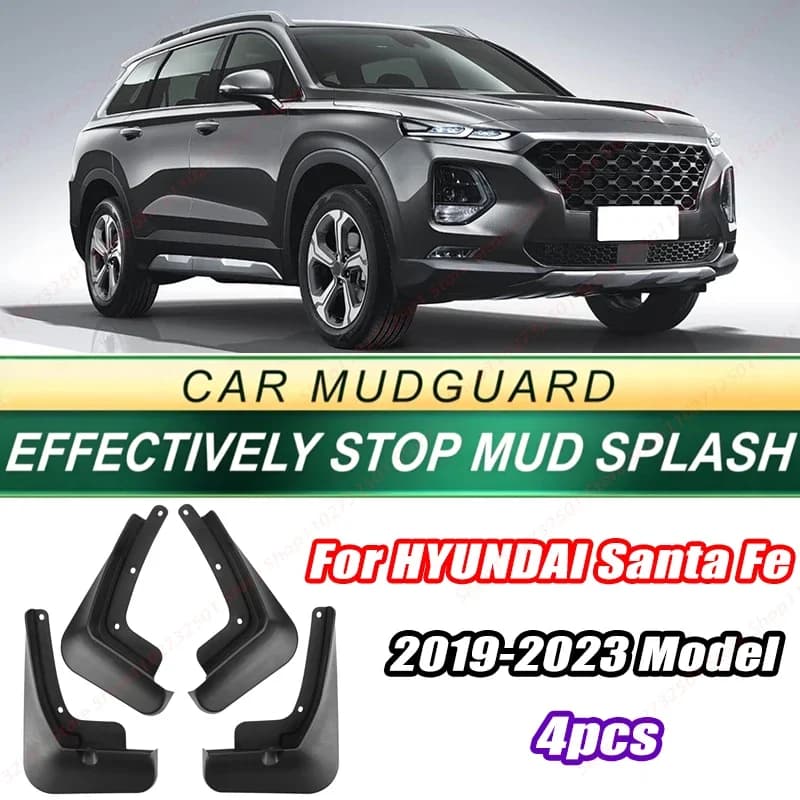 For HYUNDAI Santa Fe 2019-2023 Model 4PCS Front Rear Mud Flaps Splash Guards Fender Mudguards Auto Accessories
