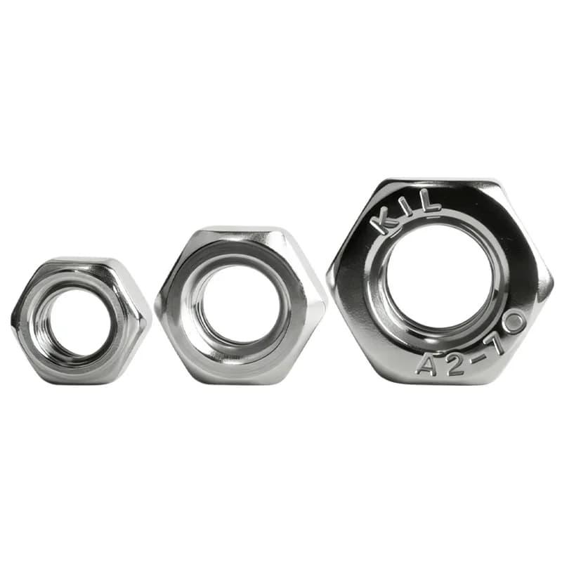 10Pcs 304 stainless steel hexagonal nut M1-M56 outer hexagonal screw cap DIN934 lock screw cap Daquan
