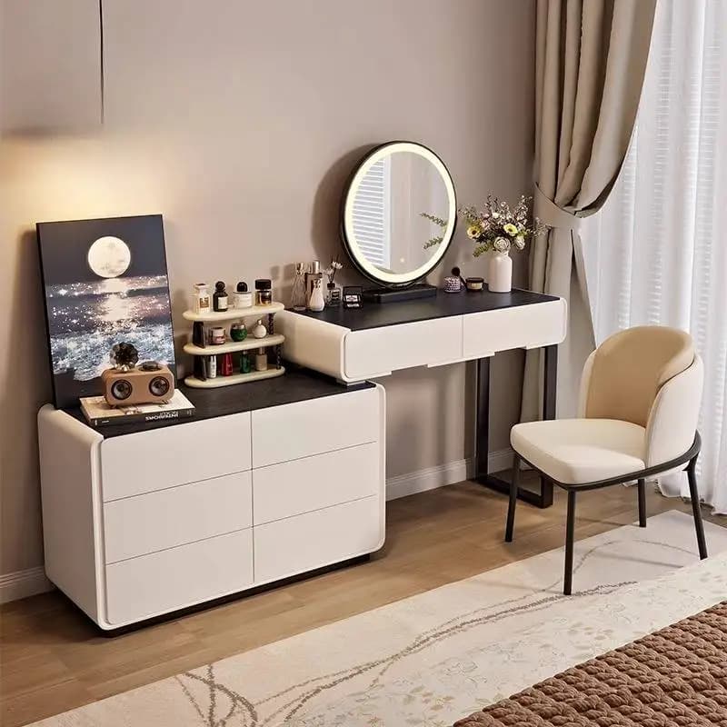 Professional Aesthetic Vanity Table Natural Simple Cabinet Mirror Vanity Table Cabinet Organizer Coiffeuse De Chambre Furniture