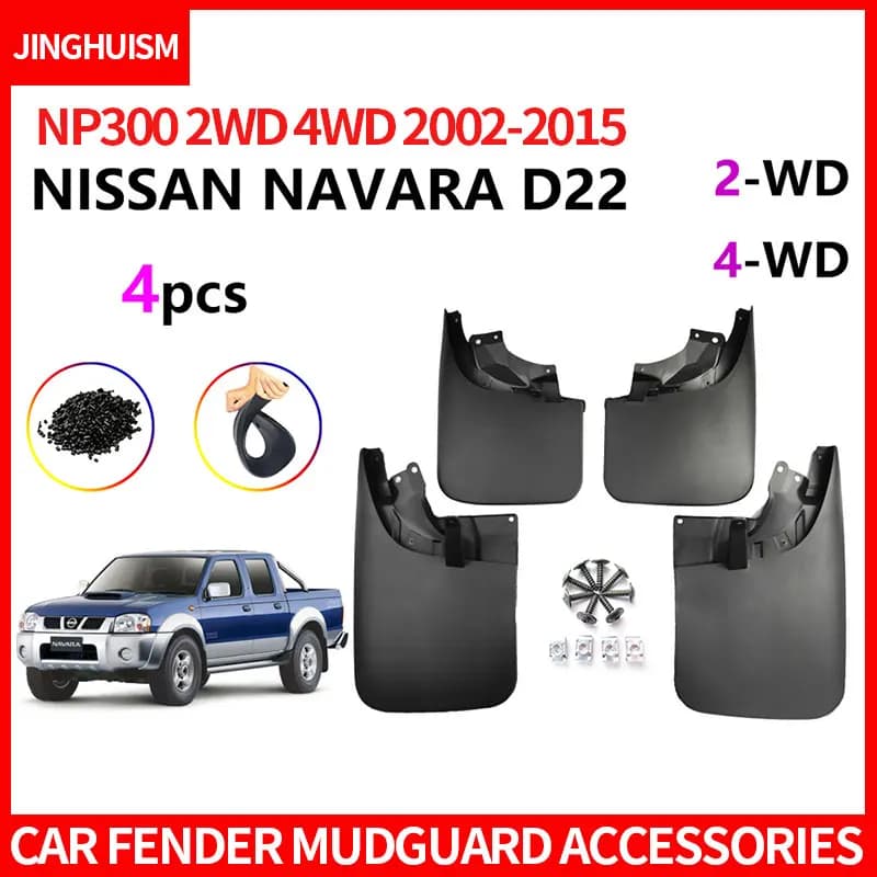 Car Mud Flaps Mudguards for Nissan NAVARA D22 NP300 2WD 4WD 2002-2015 Protection Cars Exterior Modification Splash Guards Tire