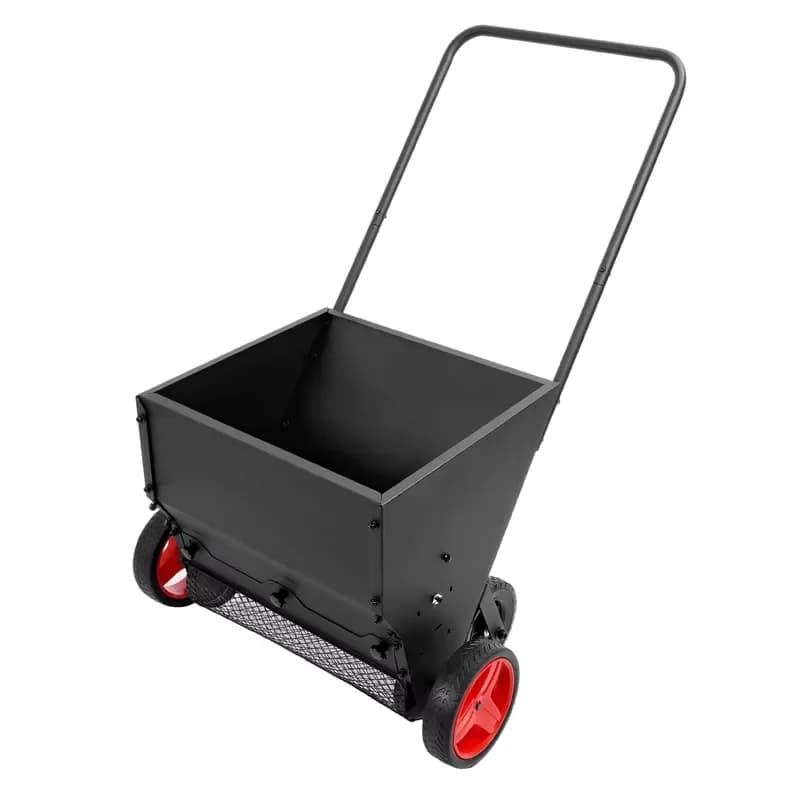 Resistant Metal Mesh Basket Spreader - Adjustable Rate Lawn Drop & Compost Spreader