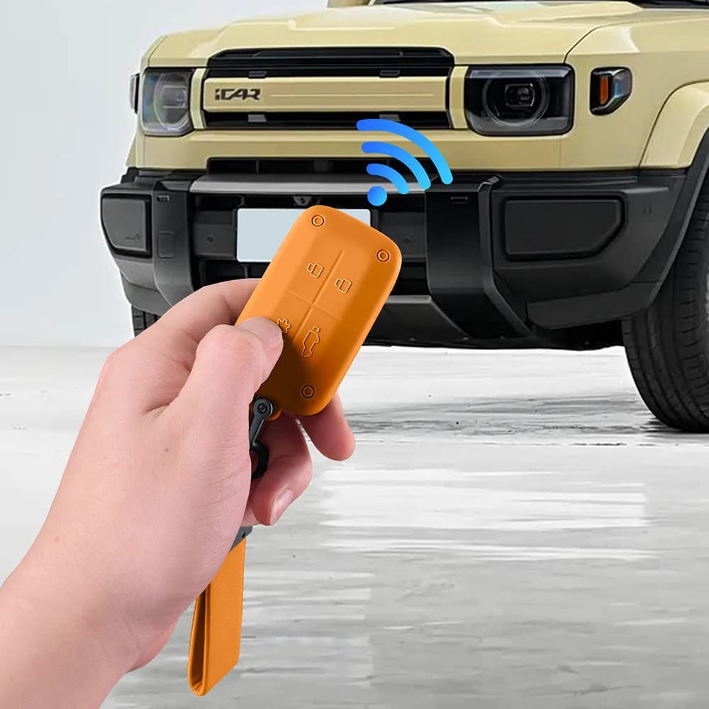 Original Car Color Silicone Key Protective Case Car Modification Parts For Chery iCAR V27 Scratch-resistant And Wear-resistant