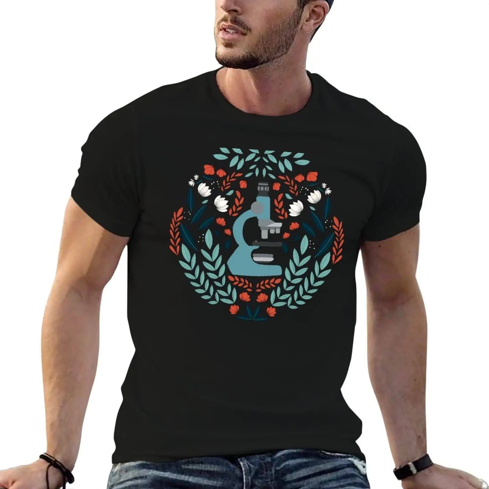 Blue Folk Microscope T-Shirt Short sleeve tee summer tops luxury clothes men
