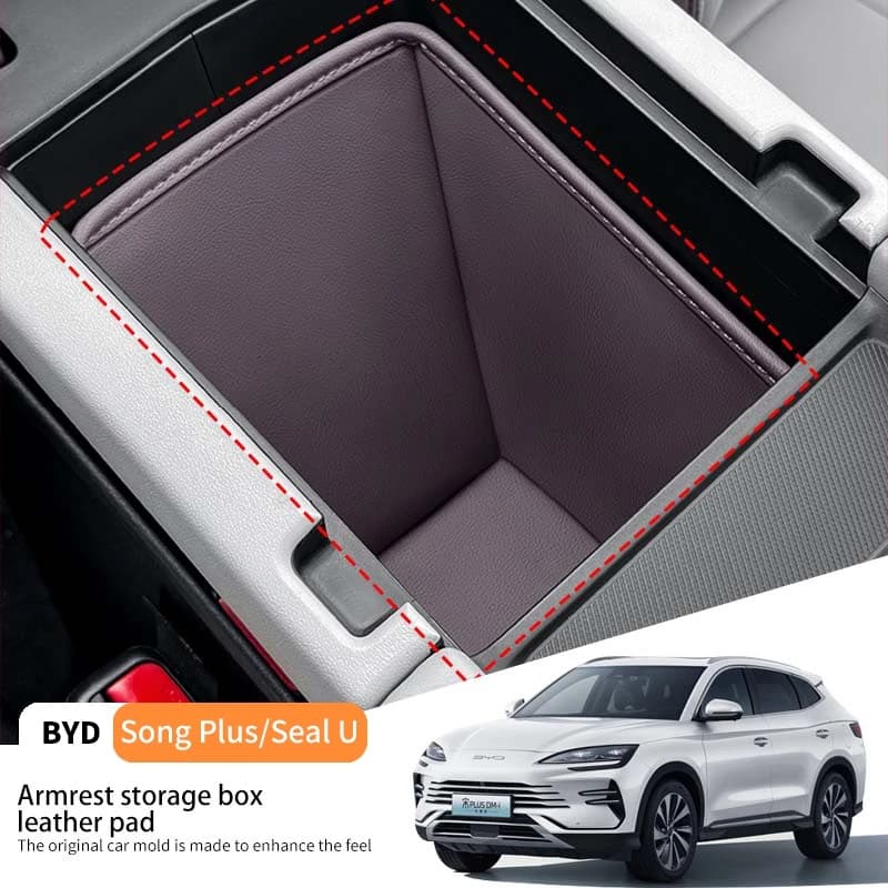 For BYD Song Plus Seal U Dmi Ev 2023-2025 Center Console Storage Armrest Organizer Box Protector Mat Scratch Wear Resistant