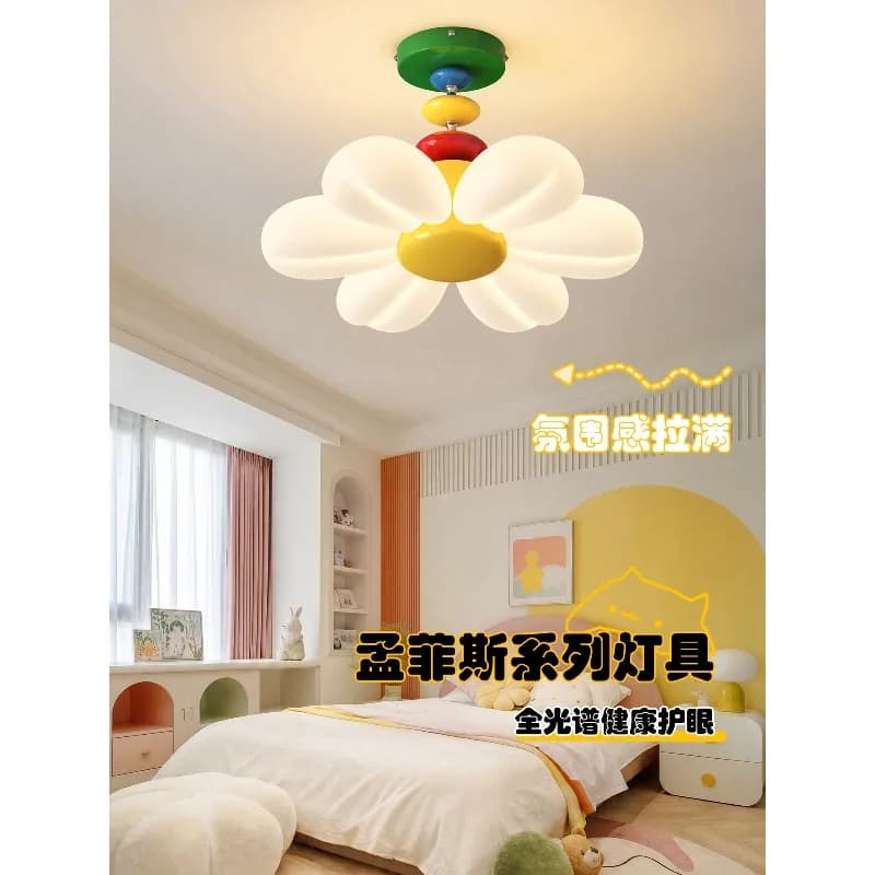 Ceiling lamp creative dopamine flower bedroom lamp eye protection full spectrum room lamp