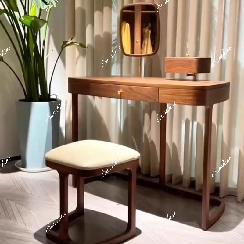 New Chinese style, dresser, modern simple bedroom, solid wood chest integrated