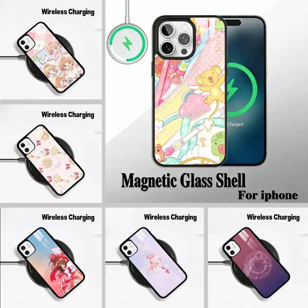Anime cards-girl-sakura Phone Case For IPhone17 16 15 14 13 12 11  Pro Max 16/15/14Plus Wireless Charger Cover Funda