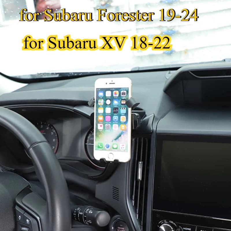 Suitable for Subaru Forester 19-24 XV 18-22 ABS Black Car Dashboard Phone Holder Navigation Holder Trim Interior Car Accessories
