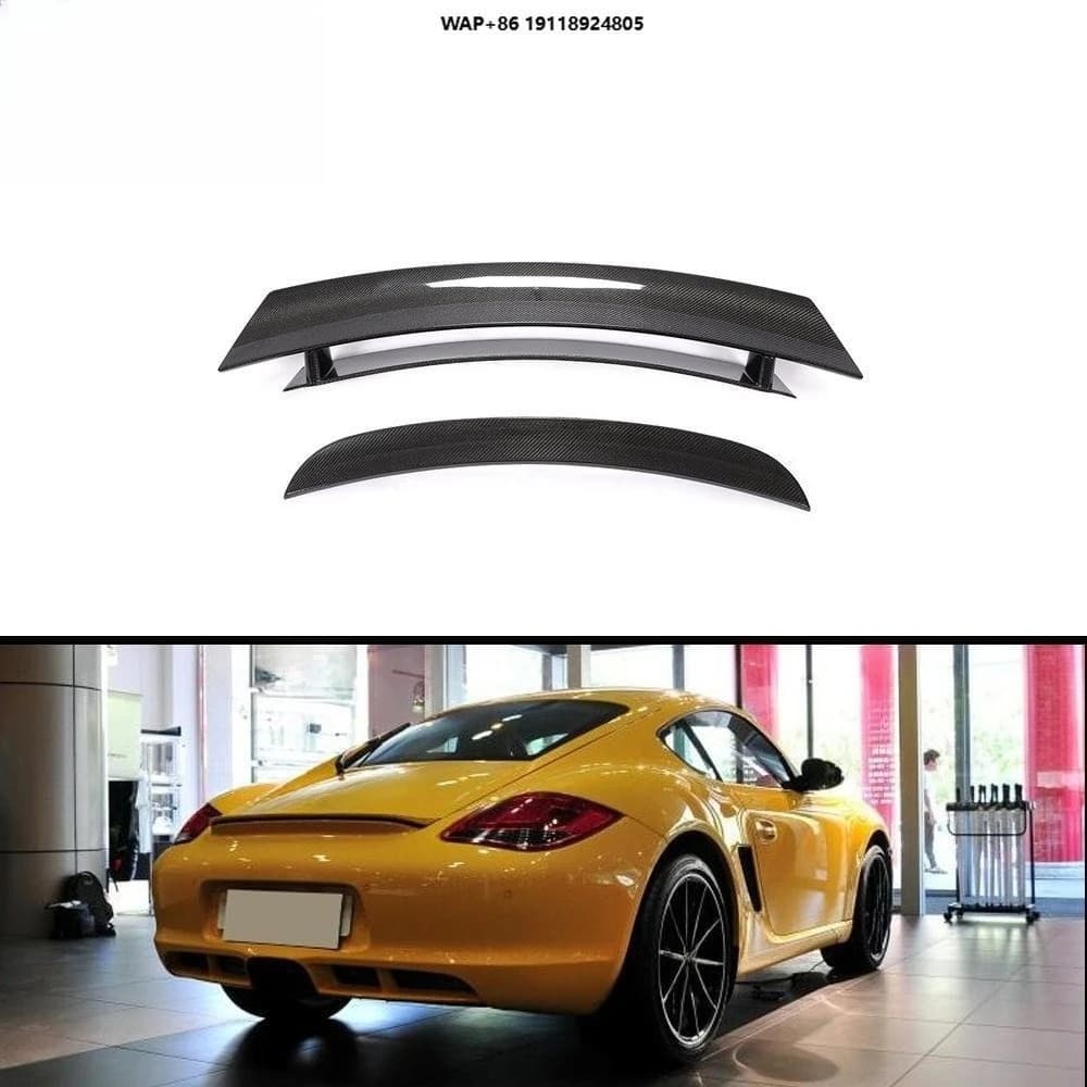 5PCS Carbon Fiber Rear Spoiler for  718 Cayman S Coupe 2-Door 2005-2012