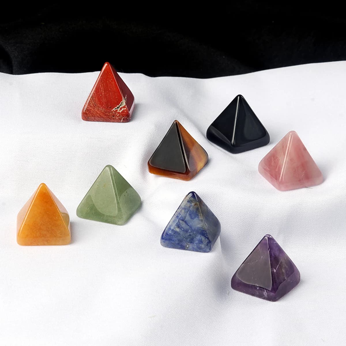 1pc Natural Agate Stone Gems Mineral Crystal Quartz Mini Pyramid Chakra Reiki Energy Healing Point Tower Room Home Decoration